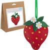 Trimits Kit per decorazioni in feltro - Fragola (9 x 12 cm) con forme in feltro pretagliate, imbottitura, filo, paillettes, perline, aghi, nastro e istruzioni per principianti e piccoli creativi.