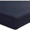 Essix Royal Line - Lenzuolo con Angoli Elasticizzati, in Percalle di Cotone, Blu Notte, 80 x 200 cm
