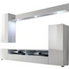 trendteam smart living Parete attrezzata Dos, in bianco con rivestimento frontale lucido Weiss / Weiss