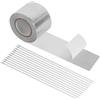 yotutun Nastro Isolante Termico, 10m x 5cm Nastro Adesivo Alluminio Isolamento Termico Alte Temperature con 12 Fascette Metalliche per Collettori di Scarico Moto e Auto