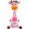 AUQUK Giraffa Di Peluche Luminosa E Cantante,Giraffa Musicale Cantante | EFunzione Luce E Ripetizione Vocale,Registrazione E Ripetizione Di Cosa Dici, Regali Per Ragazzi E Ragazze