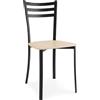 Connubia Sedia Ace CB1320 Struttura P15 Metallo verniciato nero opaco - Sedile P02 Faggio sbiancato