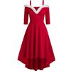 HHWY Vestito di Natale da donna, elegante, con scollo a V, abito di Natale, irregolare per feste, abito da sera da donna, abito da festa, abito da Babbo Natale in velluto