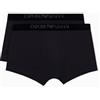 Emporio Armani Confezione da 2 Boxer da Uomo in Velluto Logoband, Nero, XL