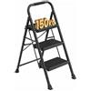 SONGMICS Scala in Acciaio, Scaletta Sgabello Pieghevole a 3 Gradini, Portata Massima 150 kg, per Casa, Ufficio, Giardino, 73 x 46,5 x 102,5 cm, Nero GSL203BZ01