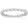 Grewod Anello Donna Argento 925 Misura 7-27, Eternity da 2.5mm con Zirconi Rotondi Bianchi, Gioielli Anello con Pietra