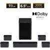 Selius Soundbar - Set di diffusori surround - Altoparlante per home cinema - Subwoofer wireless - Sistema a 7.1 canali - Dolby Atmos