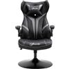 Selius Sedia da gaming, girevole a 360 gradi, ergonomica, con altezza regolabile, dotata di braccioli retrattili, poggiatesta incluso, rivestita in ecopelle, dimensioni 67 x 70 x 106-11