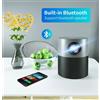 Selius Proiettore portatile - Mini proiettore - Android 9.0 - Full HD 1920*1080P - Wi-Fi Bluetooth - Proiettore per video 4K