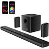Selius Soundbar - 7.1 canali - Soundbar con subwoofer - 3 in 1 - 410W - Soundbar per TV - Bluetooth - Rimovibile - Nero