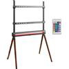 Selius Supporto per TV - Base per TV - Staffa per TV - Supporto per monitor - Cavalletto per TV - Modello a 4 gambe, finitura grafite/noce scuro