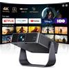 Selius Proiettore intelligente, autofocus, correzione trapezoidale, mini-proiettore, rotazione a 360°, risoluzione Full HD 1080p, Wi-Fi 6, Bluetooth, proiettore per home cinema/proiezione all'aperto