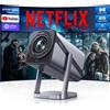 Selius Proiettore smart ufficiale Netflix e compatibile con Dolby Audio, cinema domestico 4K, Full HD 1080P, proiezione elettrica/automatica 4K a 600 ANSI lumen, correzione trapezoidale verticale, Wi-Fi 6
