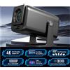 Selius Mini proiettore smart 1080P Full HD, con risoluzione 4K e 300 ANSI lumen, dotato di Android 13, 12000 lumen, supporto per smartphone, Wi-Fi 6, Bluetooth e correzione trapezoidale