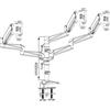 Selius Monitorarm - Modello Triplo - Supporto per 3 monitor da 15-27 pollici con standard VESA 75/100 (HF138GS)