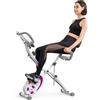 Selius Cyclette pieghevole, cyclette da casa, bicicletta fitness, ergometro multifunzionale, attrezzo per il fitness, attrezzo sportivo per uso domestico, con resistenza regolabile su 12 livelli