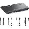 Selius Stazione di docking AV con switch KVM, compatibile con 1 laptop e 2 PC desktop, due monitor 4K@60Hz, emulazione EDID, ricarica USB-C da 100W, Gigabit Ethernet, alta qualità