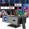Selius Proiettore Full HD 1080P, compatibile con 4K, proiettore smart 4K con Wi-Fi 6 e Bluetooth 5.0, mini proiettore con correzione automatica orizzontale e messa a fuoco remota