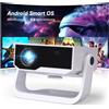 Selius Proiettore smart 4K, compatibile con Android 11, Full HD 1080P, 28000 lumen, WiFi 6 e BT 5.2, supporto regolabile a 120°, messa a fuoco automatica, correzione trapezoidale
