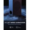 Selius Soundbar per TV e PC - sistema 2.1 con subwoofer - Bluetooth 5.4 - telecomando - 180W - nero