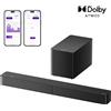 Selius Soundbar con 5.1 canali e Dolby Atmos - Sistema audio surround da 340W con subwoofer e Bluetooth