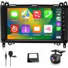 Selius Autoradio - Lettore multimediale 2-DIN - Schermo touchscreen da 9 pollici - Apple CarPlay e Android Auto wireless - GPS