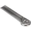 Tyenaza Pettine per Barba Tascabile, Pettine per Capelli con Olio Modellante per Baffi in Lega di Zinco con Motivo a Teschio, 14,7 x 3,5 cm (Silver)
