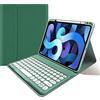 kaitesi Custodia con tastiera per iPad Air 11 M2/iPad Air 5a 4a generazione 11 - iPad Pro 11 4a 2a/3a generazione, custodia rimovibile con tastiera rotonda (verde scuro)