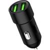 zwxqe Metal USB Car Charger, 3.4A Fast Charging Car Charger, Auto Charger Adapter, USB Car Charger for Travel, Safe Car Charger Adapter, Car Charger for Commuting, Metal USB Charging Adapter