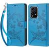 KENHONER Custodia per Honor 200 Lite Cover, Blu | Portafoglio in Pelle PU Retro, Antiurto Flip, Slot per Schede, Funzione Stand, Chiusura Magnetica