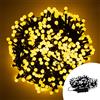 Wisdom Catena di luci 10 metri da 500 Sfere luminose Led Bianco Caldo con cavo nero e autospegnimento Wisdom