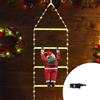 Wisdom Babbo Natale su scaletta luminosa 76 Led Bianco caldo e Bianco freddo dimmerabile con telecomando Wisdom
