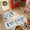 Generic Set di 2 tappeti da cucina per sci, montagna, sport invernali, sciatori | motivo di sport invernali, tappeto lavello cucina, paesaggio montano, illustrazione grafica, accenti casa accogliente