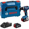 Bosch Professional 18V System Trapano-avvitatore a batteria GSB 18V-65 (motore brushless, lunghezza della testa 175, incl. 2 batterie GBA 18V 5.0Ah, caricabatteria GAL 18V-40, L-BOXX)