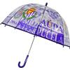 CYPBRANDS Real Valladolid Ombrello per bambini, Bolla, Trasparente, Ombrello manuale, 48 cm, Multicolore, Prodotto Ufficiale, trasparente