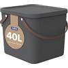 Rotho Albula - Scatola portaoggetti 40 l con coperchio, in plastica (PP riciclato), 40 l (40 x 40 x 34 cm), non applicabile