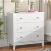 Skokliz Cassettiera bianca con 3 cassetti, credenza moderna per soggiorno, camera da letto, corridoio, cassettiera molto spazio adatto per riporre vestiti, 80 x 38 x 82 cm