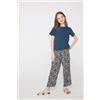 Tezenis Pantaloni Lunghi Bimba In Viscosa Stampata Bambina Multicolore