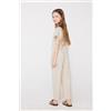 Tezenis Pantaloni Lunghi Bimba Tela Cotone Effetto Lino Bambina Naturale