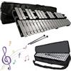 HEYOUTH Kit Campana Xilofono Glockenspiel a 30 Note,Portatile e Pieghevole, Base in Legno, Strumento a Percussione con Bacchette e Borsa Trasporto,per Principianti della Musica