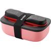 Guzzini Store On The Go STORE&GO Set Lunch Box con Posate da Viaggio, Polipropilene, Thermo Poli Rock, Stainless Steel, 21 x 12 x h 7 cm, 900 ml-Rosso Brillante, 02