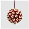EDG Enzo De Gasperi Addobbo Pallina Sfera di Natale Elizabeth 10cm Velluto Rosso