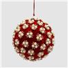 EDG Enzo De Gasperi Addobbo Pallina Sfera di Natale Elizabeth 12cm Velluto Rosso