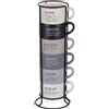 VILLA D'ESTE HOME TIVOLI Victionary Week Tazzine Caffè Set 6 Pezzi 90ml Porcellana con Stand