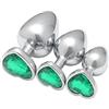 Generic Set Di Tre Pezzi Acciaio Inossidabile Con Strass Verde A Forma Di Cuore Attrezzo Per Allenamento Glutei - 3 Taglie Per Esercizi