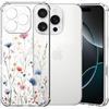 Choeeu ChoosEU Trasparente Cover per iPhone 16 Pro con Fiori, Blu Rosa | Sottile TPU Silicone Trasparente Custodia, Disegni Colorate Fiore Fiori Motivo, per Ragazza, Antiurto Protettiva Morbido Case