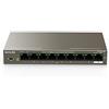 Tenda PoE Switch,9 Porte 10/100 Mbps,8 Porte PoE,VLAN,102W,IEEE 802.3af/at,Nessuna Configurazione Necessaria,Protezione da Sovraccarico,Protezione Antifulmine Professionale(TEF1109P-8-102W)