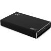 Ewent Case per Hard Disk e SSD SATA da 2,5 Pollici, USB-C e USB-A USB 3.2 Gen 2 fino a 10Gbps, Box Esterno in Alluminio con Supporto UASP, Compatibile HDD e SSD 7 mm e 9,5 mm, Nero
