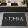 Teppich-Traum Tappeto da cucina nero con scritte, 80 x 300 cm | Scritta nera a contrasto, resistente, facile da pulire, retro antiscivolo, per persone allergiche, privo di sostanze nocive