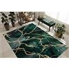 rugsx Tappeto esclusivo EMERALD Tappeto glamour, tappeto elegante per soggiorno, camera da letto, ufficio, guardaroba, Marmo verde bottiglia/oro 80x150 cm